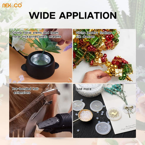 NEX&CO Hot Glue Skillet for Crafting, 30W Mini Electric Hot Glue Melting Pot for Glue Sticks Glue Pellets and Beads, 380 F Constant Temperature Ho...