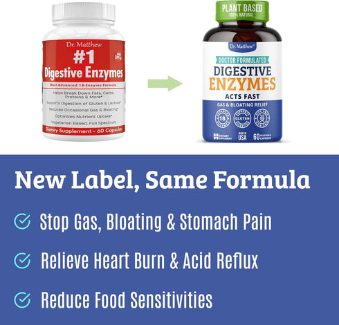 Best Digestive Enzymes for Women & Men with Lactase Lipase Amylase Bromelain. Enzymes for Digestion & Digestive Health. Gas and Bloating Relief fo...