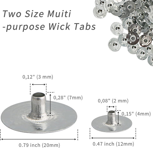 MILIVIXAY 400pcs Candle Wick Tabs - 2 Size Multi-Purpose Wick Tabs 20mm 12mm Perfect for Wide Variety Wicks....