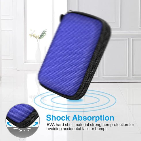 Hard Shell Protective Case for Freestyle Libre 3 2 / Libre Reader, Lightweight Shockproof Diabetic Storage Carrying Case with Clip and Handle (Blu...