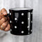 City to Cottage Handmade Black and White Polka Dot Ceramic Extra Large 17.5oz/500ml | Hot Chocolate, Coffee, Tea Mug, Cup with Handle Unique Potte...