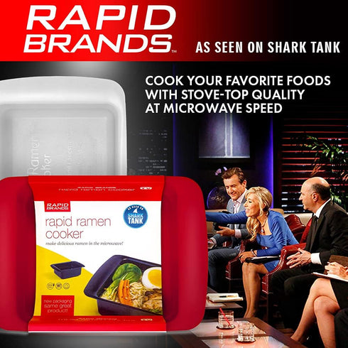 Rapid Ramen Cooker | Microwave Ramen in 3 Minutes | Perfect for Dorm, Small Kitchen, or Office | Dishwasher-Safe, Microwaveable, BPA-Free (Red, 2 ...