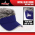 Flair Hair Sun Visor Cap with Fake Hair, Grey Hair with Royal Blue Adjustable Baseball Hat, Royal Blue...