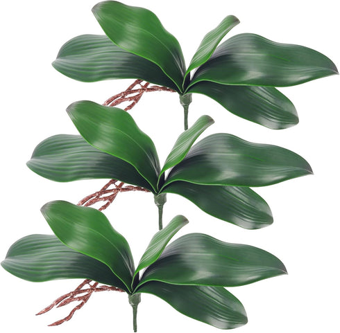 Miracliy Phalaenopsis Orchid Leaves Fake Leaves Real Latex Touch Plants Arrangement...