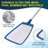 Pool Skimmer Net with Pole, Ultra Fine Mesh Pool Nets for Cleaning with Pole, Semi-deep Pool Net Skimmer with 68'' Thickened Aluminum Pole, Pool L...