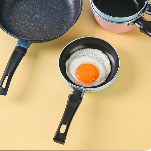 Zoofen 4.7" Frying Pan Mini Round Egg Skillet Non Stick One Egg Fry Pan Breakfast Pan with Long Handle...