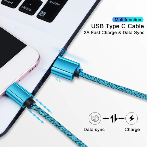 USB Fast Charger Kit for Google Pixel 8a/8/8pro/7/7a/6pro/6a/5/4a/3/3a/3XL/2, Wall Charger Plug+Car Phone Charger+2X Nylon-Braided USB A to USB C ...