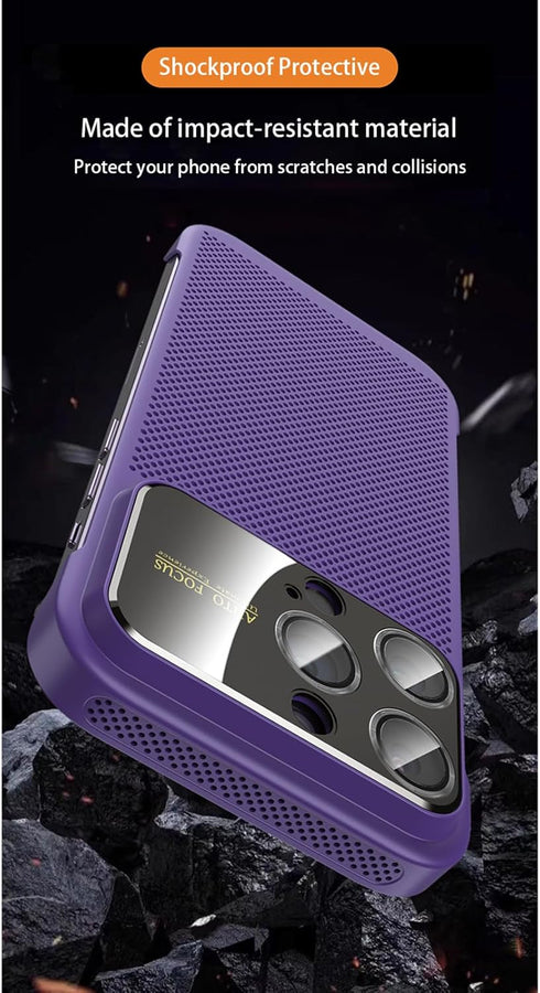 Losin Heat Dissipation Phone Case for iPhone 13 Pro with Window Glass Camera Lens Protection Frameless Breathable Cooling Hollow Design Slim Borde...