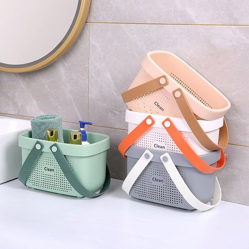 JiatuA Shower Caddy Baskets Plastic Storage Baskets Bins with Silicone Handles, Cleaning Supplies Organizer for Bathroom, Kitchen, Closet, Bedroom...