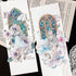 60Pcs Retro Glazed Window Flower Sticker Transparent Waterproof Stickers Holographic Glitter Stickers Vintage Scrapbook Stickers for DIY Diary Alb...