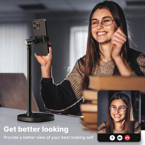 Cell Phone Stand, Ulanzi Height Adjustable Phone Holder, Desk Phone Stand for All Mobile Phone, Desk Phone Holder for iPhone 14/13/12 Pro/XS Max/X...