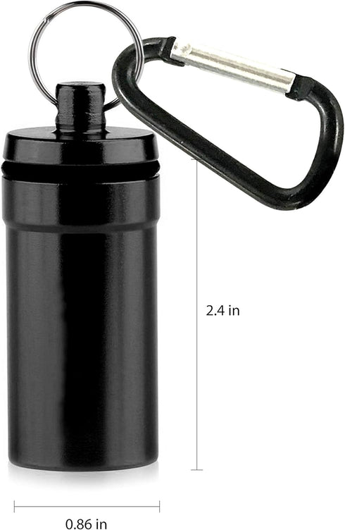 Deke Home Aluminium keychain medication pill box. Waterproof portable mini travel pill boxes medicine vitamin holder case. Bottle container, organ...