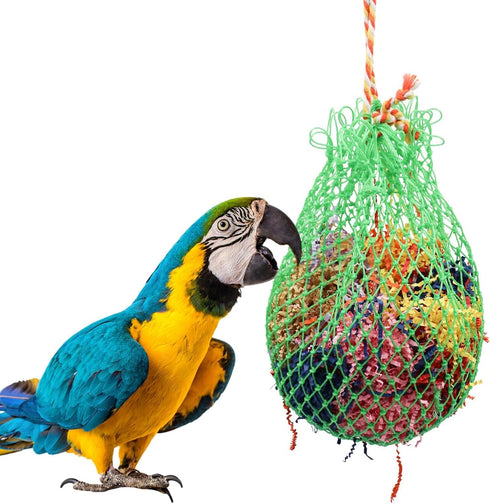 Large Bird Shredder Ball Toy, Hanging Parrot Foraging Shredding Toy, Bird Cage Accessories, Suitable for Birds Parrots Parakeets Cockatiels Love B...