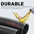 3-Pack (1/4", 3/8", 1/2" x 20 ft Each) Assorted Split Wire Loom Flex-Guard Convoluted Tubing – Protective Split Cable Sleeves/Conduit for Automoti...