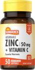 Sundance Absorbable Zinc with Vitamin C | 50mg | 50 Softgels | Essential Nutrients | Non-GMO and Gluten Free Supplement...