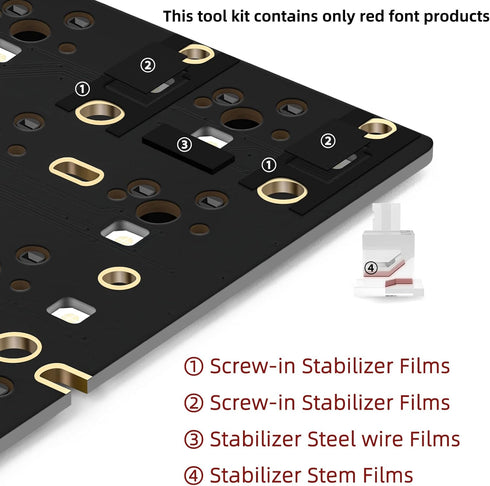 YIMAGUJRX Keyboard Stabilizer Pads Films Kits, PCB Stabilizer Poron Pads Stem Films for Custom Gaming Keyboards(60 Pcs)...
