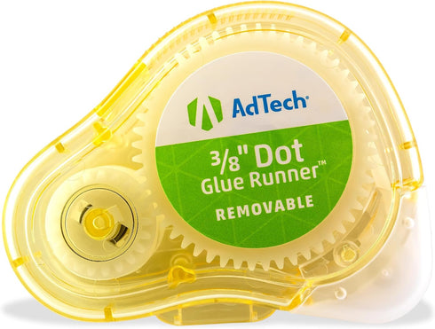 AdTech Removable Adhesive Dots Glue Runner, Clear .375" - 3 Pack...