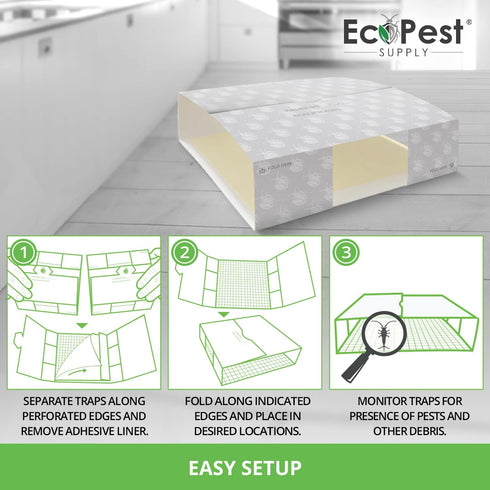 Silverfish Trap — 12 Pack | Sticky Indoor Glue Trap for Silverfish, Firebrat, and Other Bugs and Crawling Insects | Adhesive Silverfish Killer Pak...