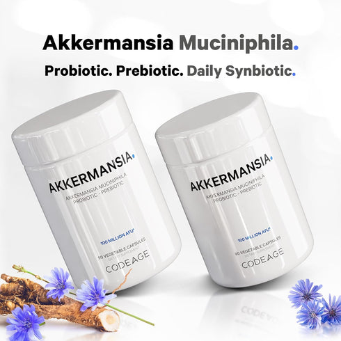 Codeage Akkermansia Muciniphila Probiotic Supplement - 3-Month Supply of Akkermansia Probiotic & Chicory Inulin - Daily Synbiotic Probiotic Chicor...