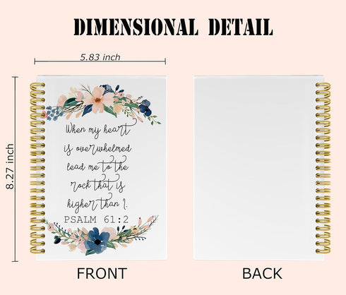 Christian Art Gifts Journal Notebook - Christian Notebook for Women, Bible Journaling Notebook, Floral Journal, 5.5×8.3 Spiral Bound Notebook with...