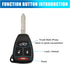 uxcell 4 Buttons Uncut Key Fob Remote Control Case Shell Replacement KOBDT04A for Chrysler for Dodge...