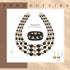 3 Pcs Women's Simulated Faux Three Multi Strand Pearl Statement Necklace Earring and Bracelet Costume Jewelry Set...