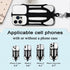Phone Lanyard, Phone Lanyards for Around the Neck, 2 in 1 Phone Strap with Silicone Phone Holder and Patch, Fits iPhone and Most Cell Phones (Blac...