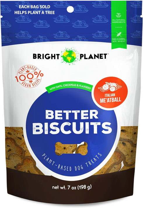 | Plant-Based Vegan Dog Biscuit Italian Me'atball - 7oz | Sustainable Natural Clean Label | Limited Ingredient Hypoallergenic Treat | Made in USA ...