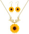 HAIAISO Sunflower Dangle Drop Earrings Sunflower Necklace for Women Handmade Sunflower Jewelry Set Gift...