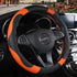 Leather Steering Wheel Cover, Breathable, Anti Slip & Odor Free, Black and Orange...