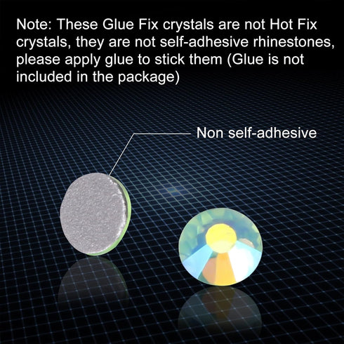 Jollin Glue Fix Crystal Flatback Rhinestones Glass Diamantes Gems for Nail Art Crafts Decorations Clothes Shoes(ss20 1440pcs, Light green AB)...
