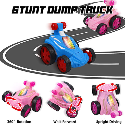 HYW Remote Control Stunt Car for Kids Set of 2,Double Sided 360° Rotation and Flip,with LED Light,Toy Christmas Birthday Gifts for Boys and Girls ...