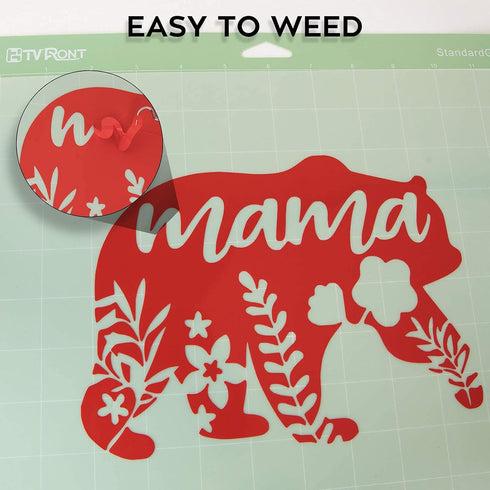 HTVRONT Red Permanent Vinyl - 12 Pack Vinyl for Cutting Machine - 10 Sheets 12" x 12"& 2 Transfer Tape Sheets for Party Decoration, Sticker, Craft...