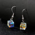 Austrian Crystal Cube Drop Dangle Earrings for Women Fashion 14K Gold Plated Hypoallergenic Jewelry...