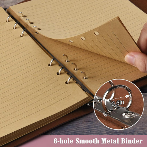 OMEYA Leather Journal Notebook, Refillable Writing Journal Diary Planner for Women Girls (Pink, A5-9.3''×6.3'')...