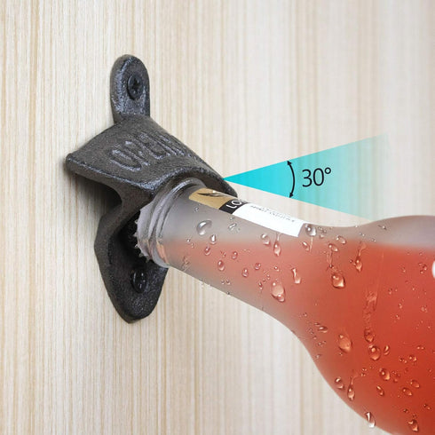 Bottle Opener Wall Mounted,Beer Wall mounte Bottle Opener Outddor and Indoor,Cast iron 1pc...