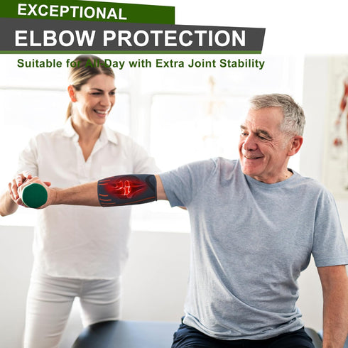 2 Pack Elbow Brace for Tendonitis, Tennis Elbow Compression Support Sleeve for Golfers, Elbow Pain Relief, Arthritis, Bursitis, Workout, Weightlif...