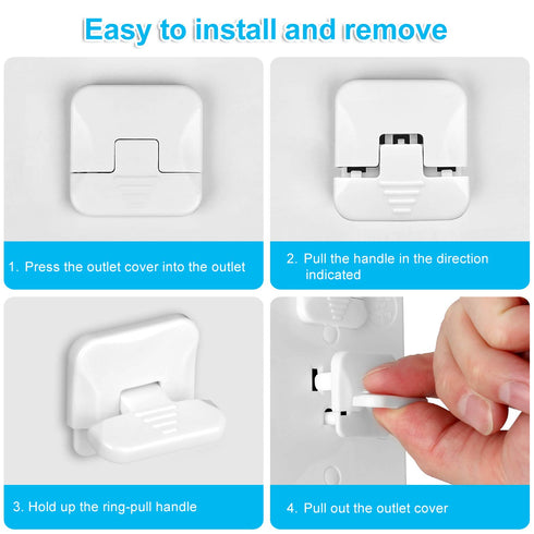 Mom's Choice Gold Awards Winner - Outlet Covers with Hidden Pull Handle Baby Proofing Plug Covers (45 Pack) 3-Prong Child Safety Socket Covers Ele...