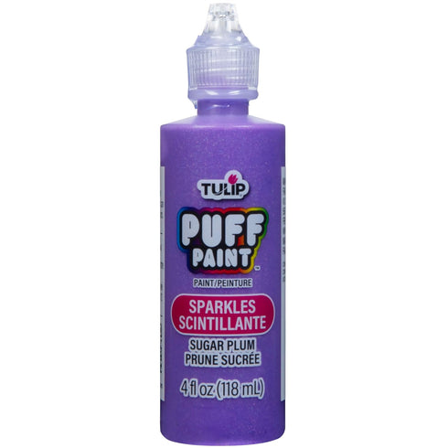 Tulip Puff Fabric Paint, Acrylic Craft Paint, 4 fl oz, Sparkles Sugar Plum, for Clothes, DIY Projects, Non-Toxic...