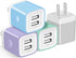 USB Wall Charger, 4-Pack 2.1A Dual Port USB Wall Plug Power Adapter Charging Block Charger Box Cube Compatible with Phone 13 12 11 Pro Max Mini XS...