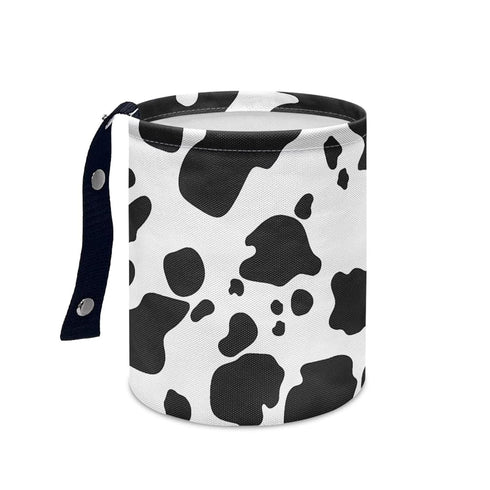 Cow Print Car Garbage Can Waste Basket for Cars - Back Seat, Floor, or Hanging Headrest Car Accessories Interior Road Trip Essentials...