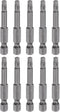 10pcs TS25 Star 5 Point Screwdriver Bit 1/4" Hex Shank 2" Length Magnetic Security Torx Head Screw Driver Power Tool...