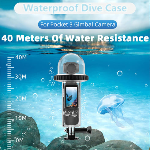 40M/131FT Dive Case Compatible for DJI Osmo Pocket 3 Waterproof Case Protective Underwater Diving Housing Cover Shell with Accessories for Osmo Po...