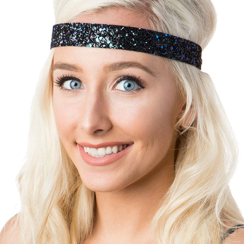 Hipsy Adjustable No Slip Wide Bling Glitter Headband 3-packs for Women Girls & Teens (Princess/Peacock/Rose Gold)...