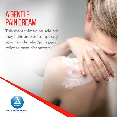 Dynarex DynaRub Cream - Mentholated Topical Muscle Pain Relief Cream - 10% Menthol, 15% Methyl Salicylate - Helps Soothe Joint Swelling & Soreness...