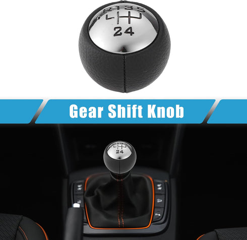 5 Speed Manual Transmission Shift Knob Gear Shifter for Peugeot 307 308 3008 407 5008 807 Plastic Black Silver Tone...