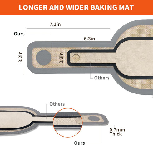 Silicone Bread Sling Dutch Oven Liner, Non-Stick & Easy Clean Reusable Oval Silicone Bread Baking Mat with Long Handles, Easy to Transfer Sourdoug...