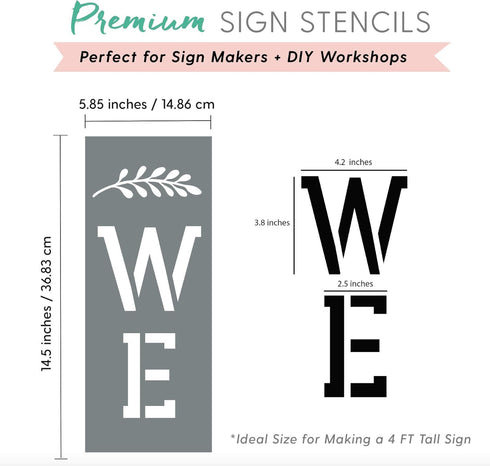 Large Vertical Welcome Sign Stencils for Painting on Wood and More - Create Beautiful Wood Signs with This Large Welcome Stencil – Set of 3 Indivi...