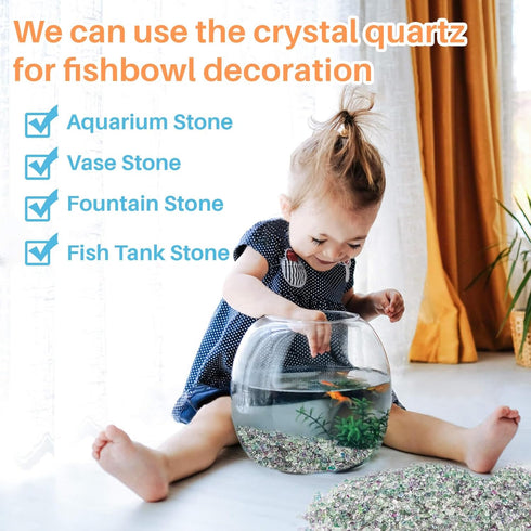 Sukh Fluorite Tumbled Crystal Chips - 0.9lb Fluorite Crushed Stone Fish Tank Rocks Gravel for Vase Fillers Decorative Fish Tank Fillers Succulent ...