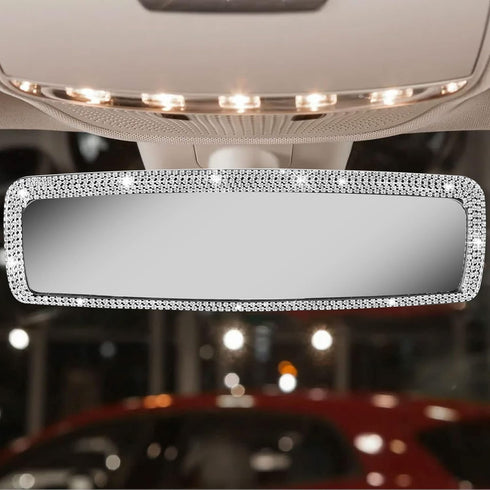 Linkstyle Bling Car Rear View Mirror, Crystal Rhinestones Rearview Mirror with Glitter Mask Hook Universal Fit Most Vehicle Cars SUV Vans Trucks, ...
